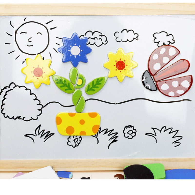 Toystar EcoToys Creative Playboard | Stimulate Your Child's Imagination - Wooden Magnetic Chalkboard - Prikkel de Verbeeld...