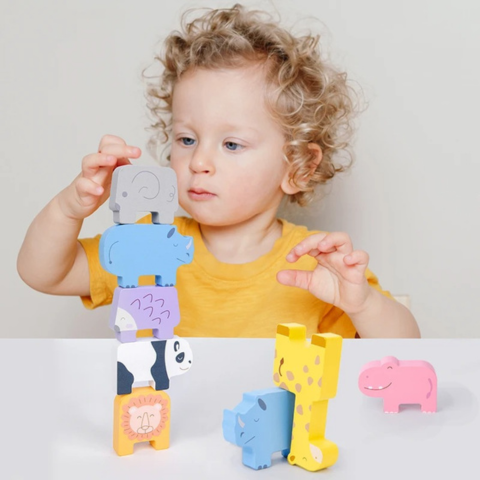 Toystar EcoToys StackMaster | Improves Fine Motor Skills - Stacking Adventure Wooden Animal Block Game - Verbetert fijne m...