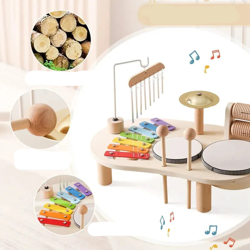 Toystar Educational Wooden Music Table – Complete Instrument Set for Toddlers, from 3 years - houten muziektafel (5)