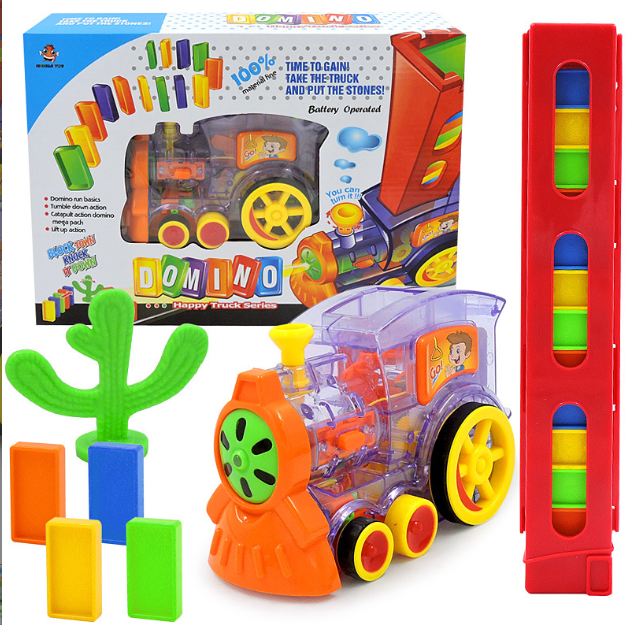 Toystar Super Domino Train | Stimulates building fun and creativity - Quick domino setup - Stimuleert bouwplezier en creat...