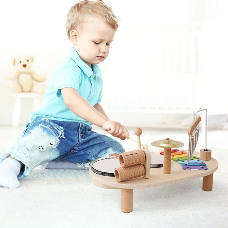 Toystar Educational Wooden Music Table – Complete Instrument Set for Toddlers, from 3 years - houten muziektafel (2)