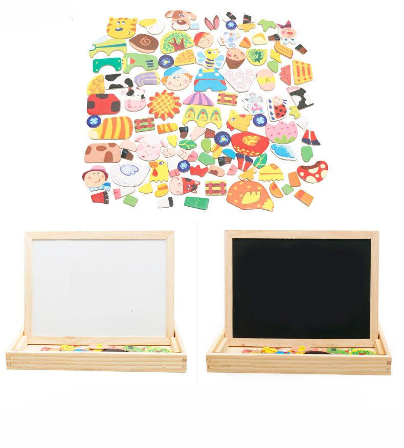 EcoToys Creative Playboard | Stimulate Your Child's Imagination - Wooden Magnetic Chalkboard