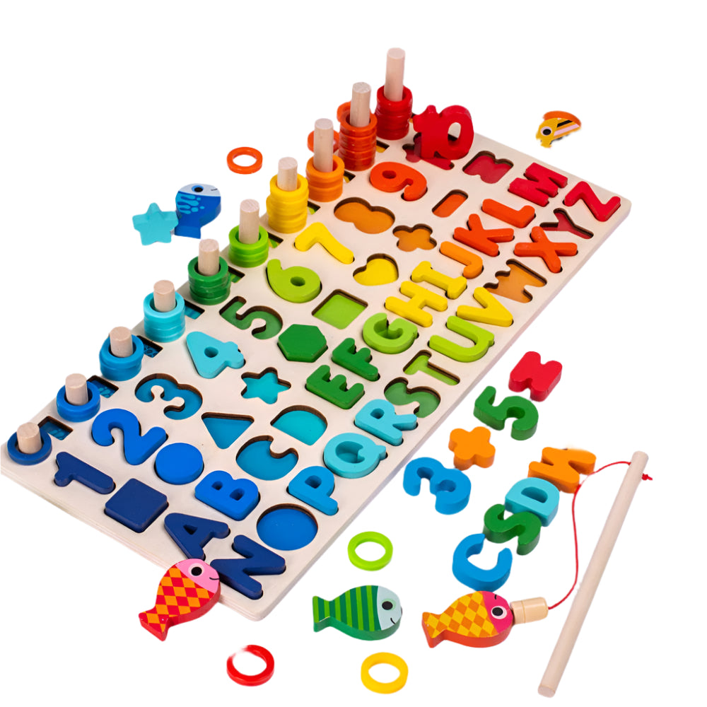 Ecotoys Montessori Game Board | Develop skills - Educational wooden board for children