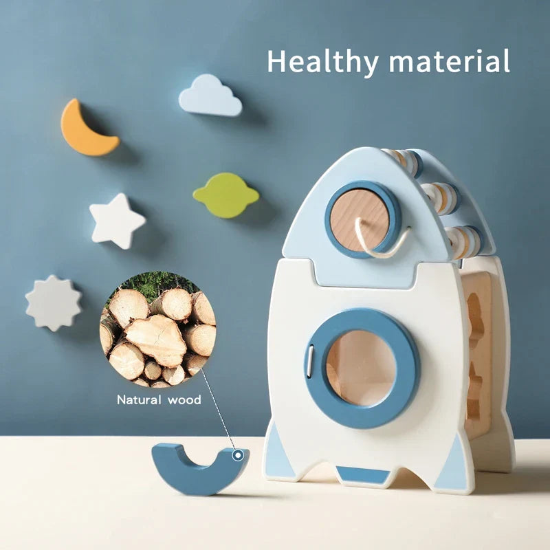 EcoToys SpaceBlocks | Education and Fun - Wooden Rocket Blocks Set