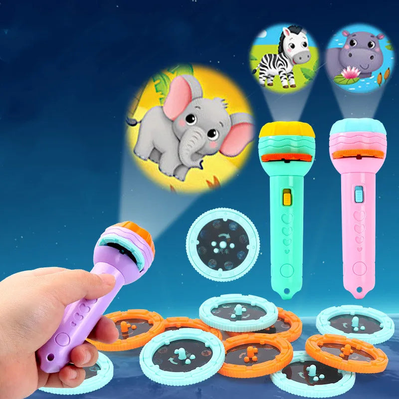 Animal Adventure | Spark the imagination before bedtime - Cartoon Animal Vehicle Projector Toy for Kids