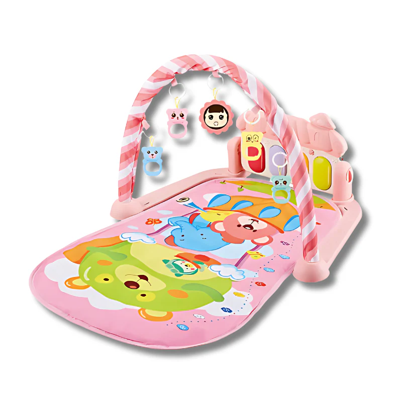 Musical Baby Play Gym With Piano – Tummy Time Mat With Lights & Animal Sounds