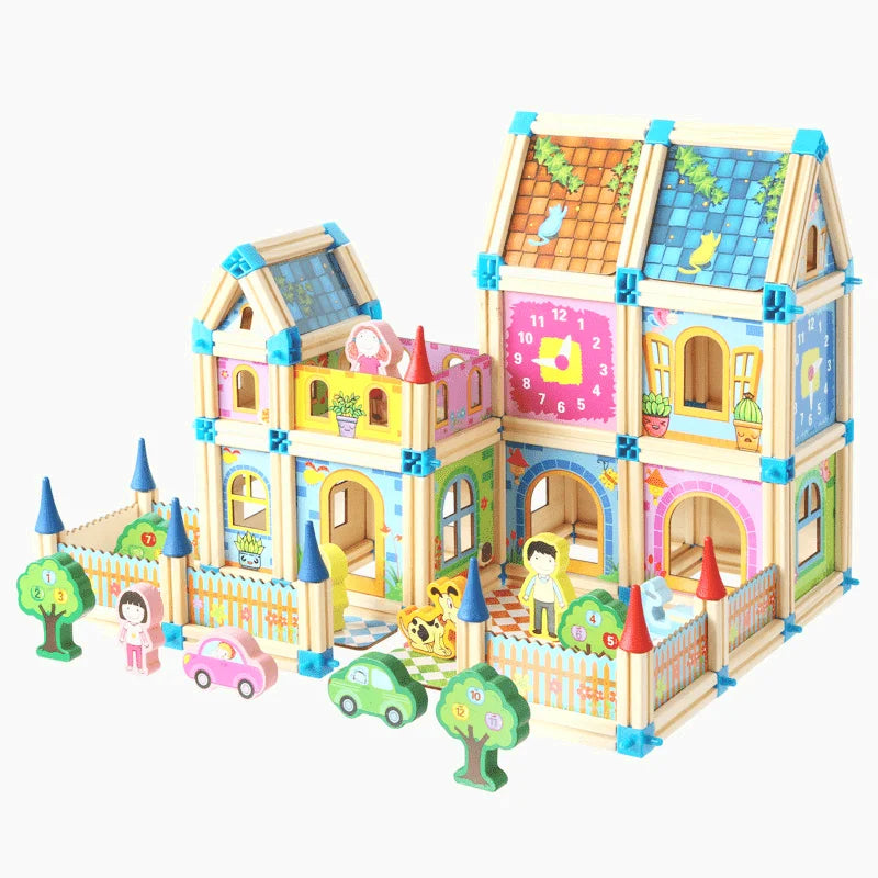 Toystar Wooden Construction Set Maison | Develop Creativity – Toys for Young and Old - *Ontwikkel Creativiteit – Speelgoed...