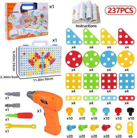 Toystar ConstructoKids | Creative building with drill set - Educational construction toys - Creatief bouwen met boor set -...