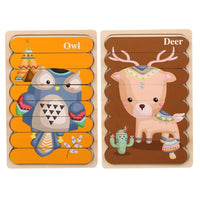 Thumbnail for Toystar EcoToys Montessori Animal Puzzle | Educational and Stimulating - Double-sided 3D Puzzle - Educatief en Stimuleren ...