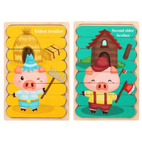 Thumbnail for Toystar EcoToys Montessori Animal Puzzle | Educational and Stimulating - Double-sided 3D Puzzle - Educatief en Stimuleren ...