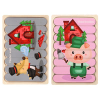 Thumbnail for Toystar EcoToys Montessori Animal Puzzle | Educational and Stimulating - Double-sided 3D Puzzle - Educatief en Stimuleren ...