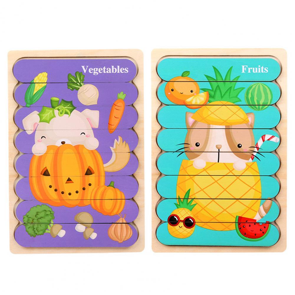 Toystar EcoToys Montessori Animal Puzzle | Educational and Stimulating - Double-sided 3D Puzzle - Educatief en Stimuleren ...